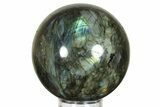 Flashy, Polished Labradorite Sphere - Great Color Play #227311-1